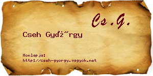 Cseh György névjegykártya