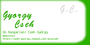 gyorgy cseh business card