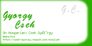 gyorgy cseh business card